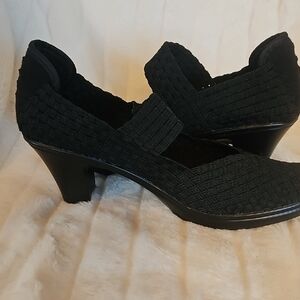 bernie mev. Elegant Black Woven Heels